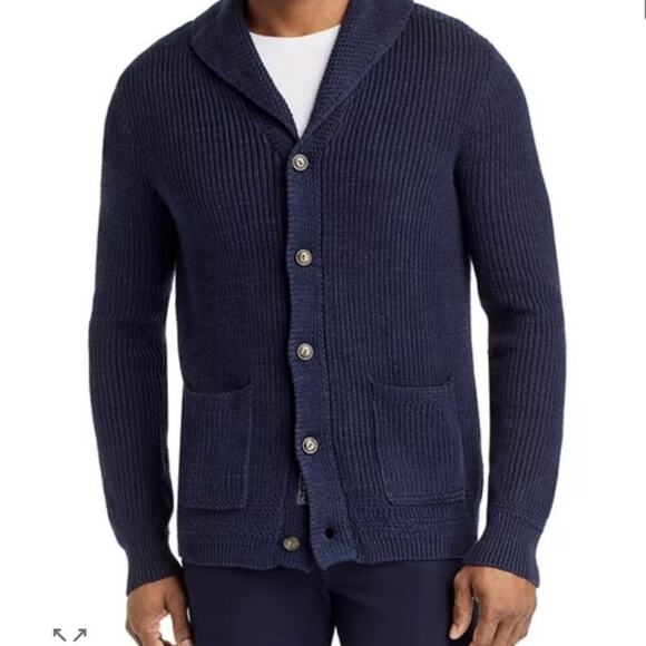 Polo by Ralph Lauren Other - Polo Ralph Lauren Navy Blue Cotton Cardigan Sweater Shawl Collar Mens 2XL Tall